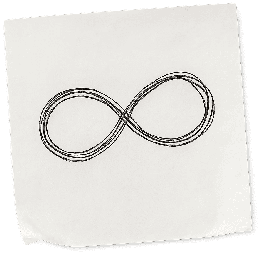 Infinity on sticky note