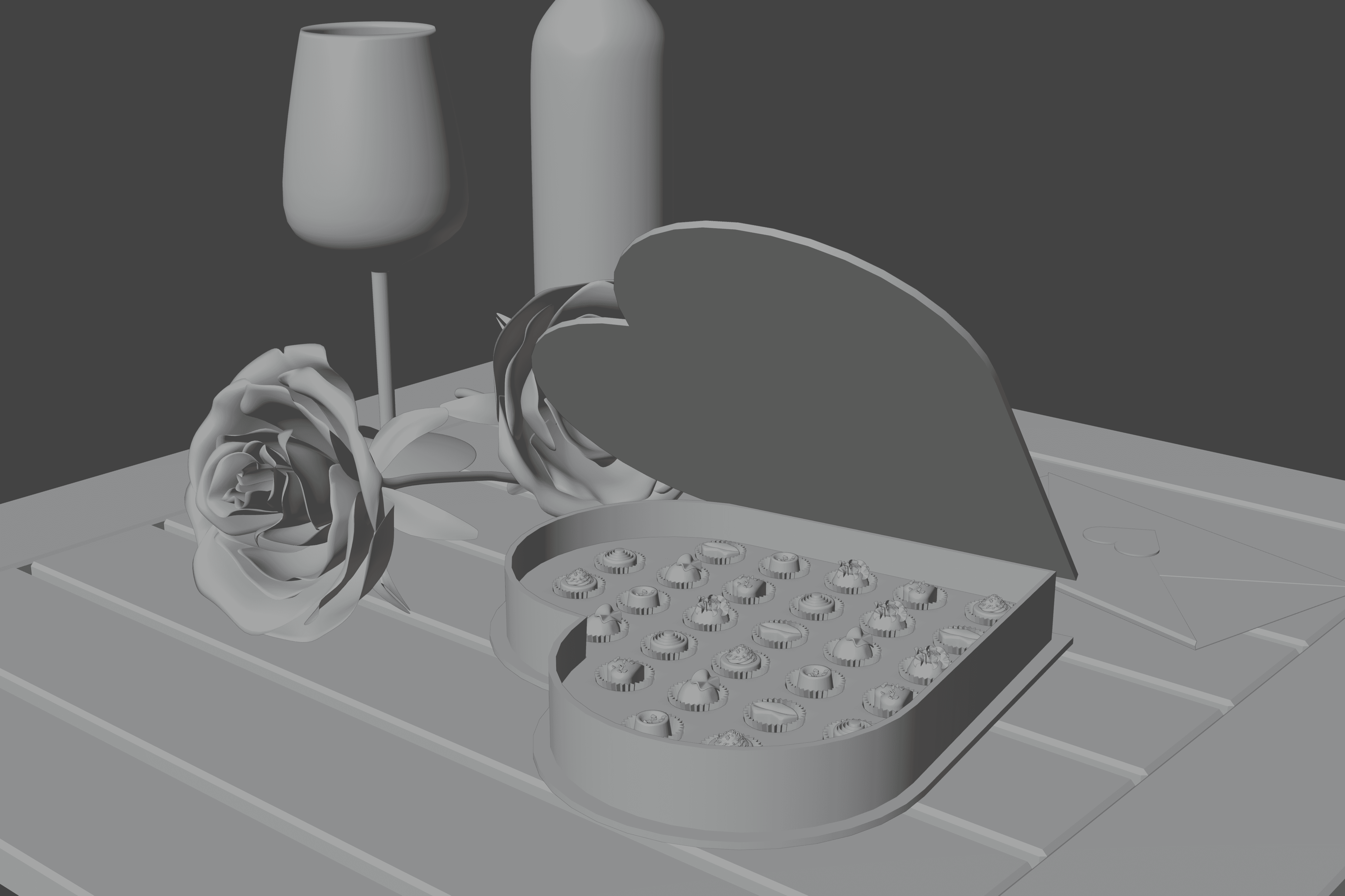 praline box blender rendering