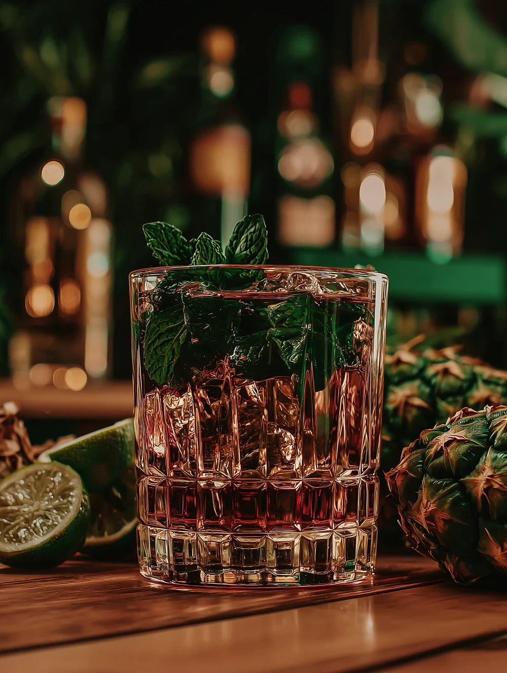 Cocktail drink with mint