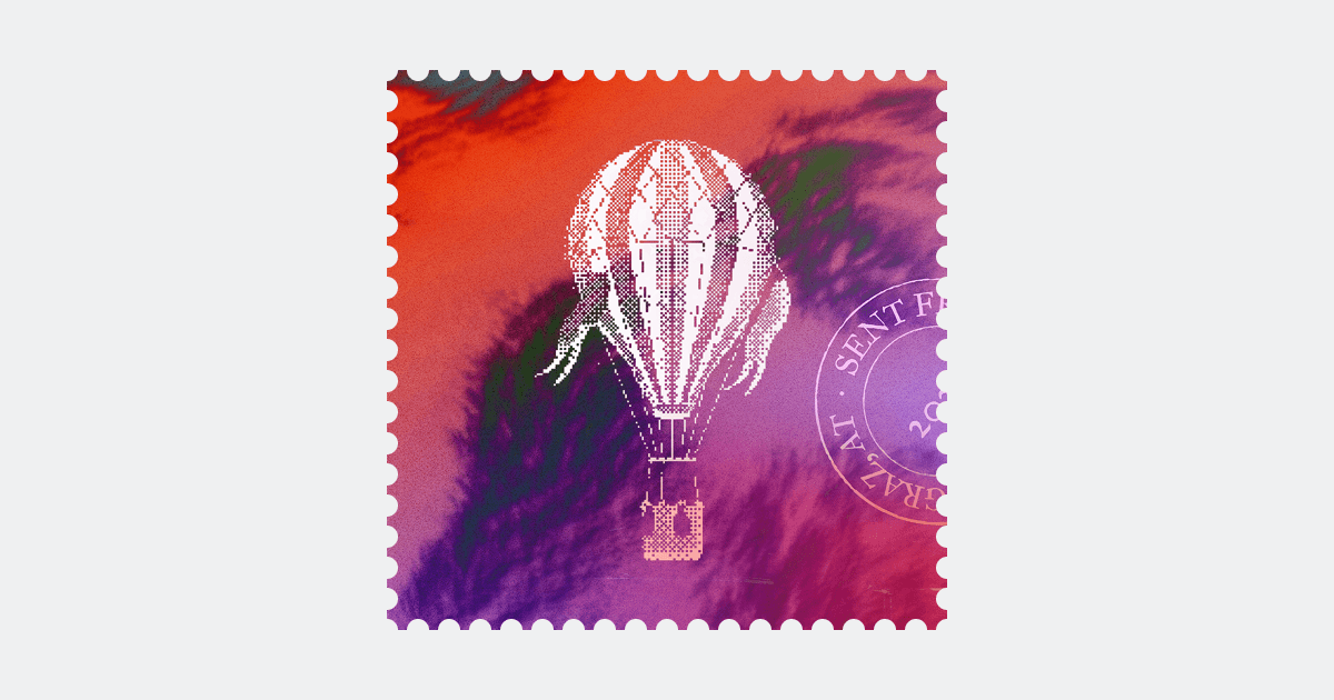 Abstrakte Briefmarke mit Farbverlauf