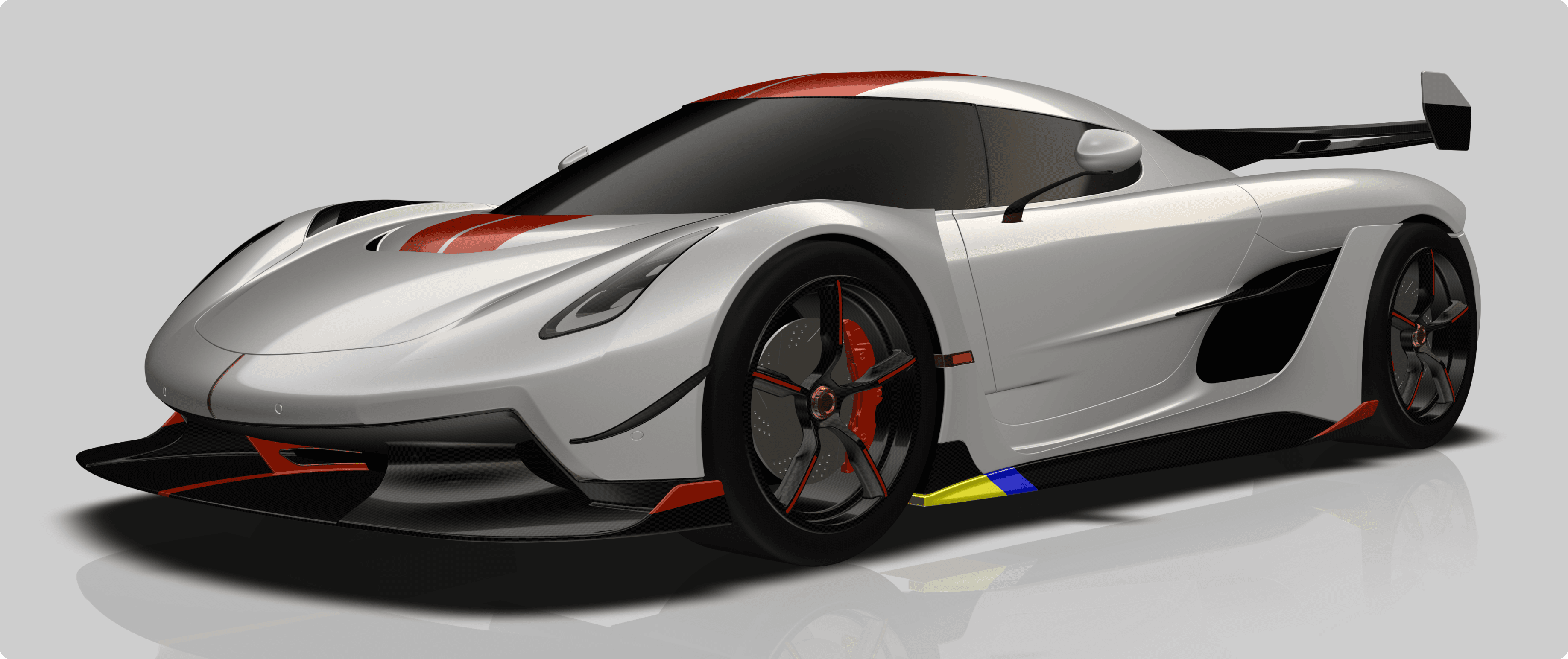 A front render of koenigsegg Jesko done in Autodesk Alias.