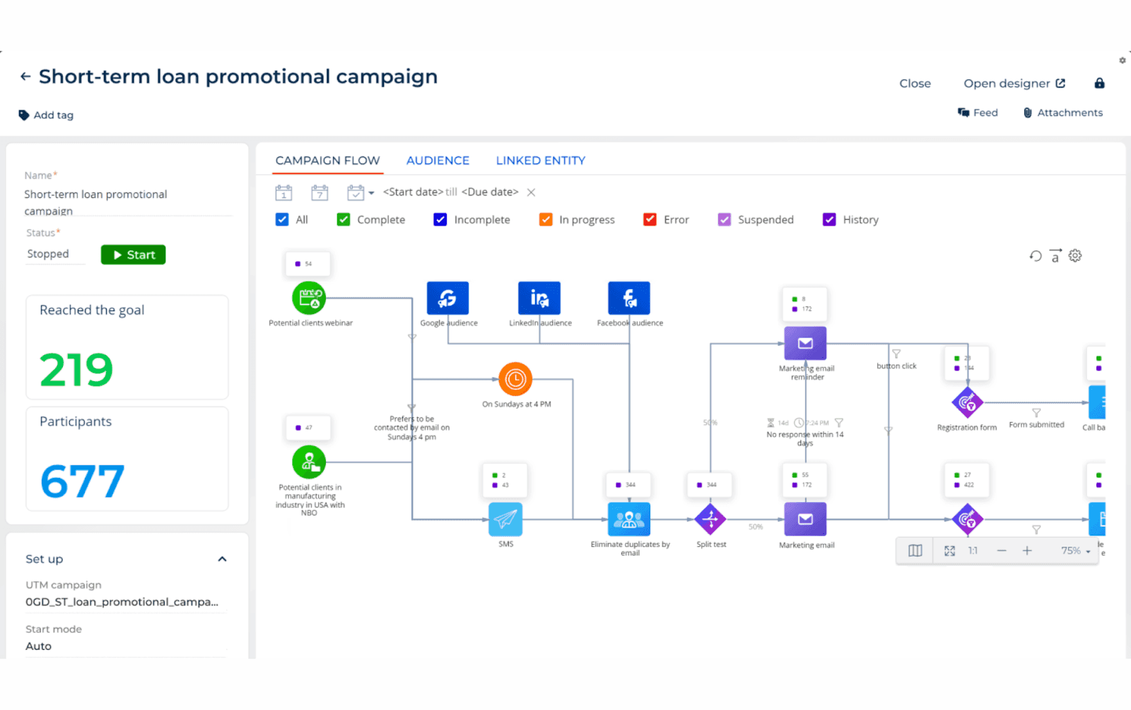 progress management in Creatio