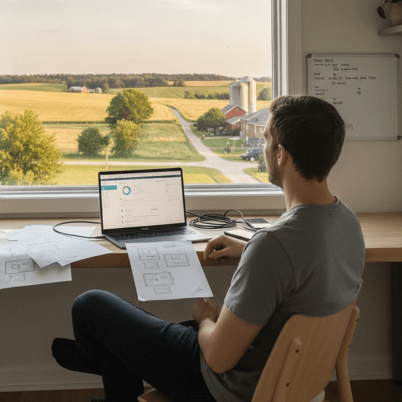 Training session in a conference room for empowering a business with AI