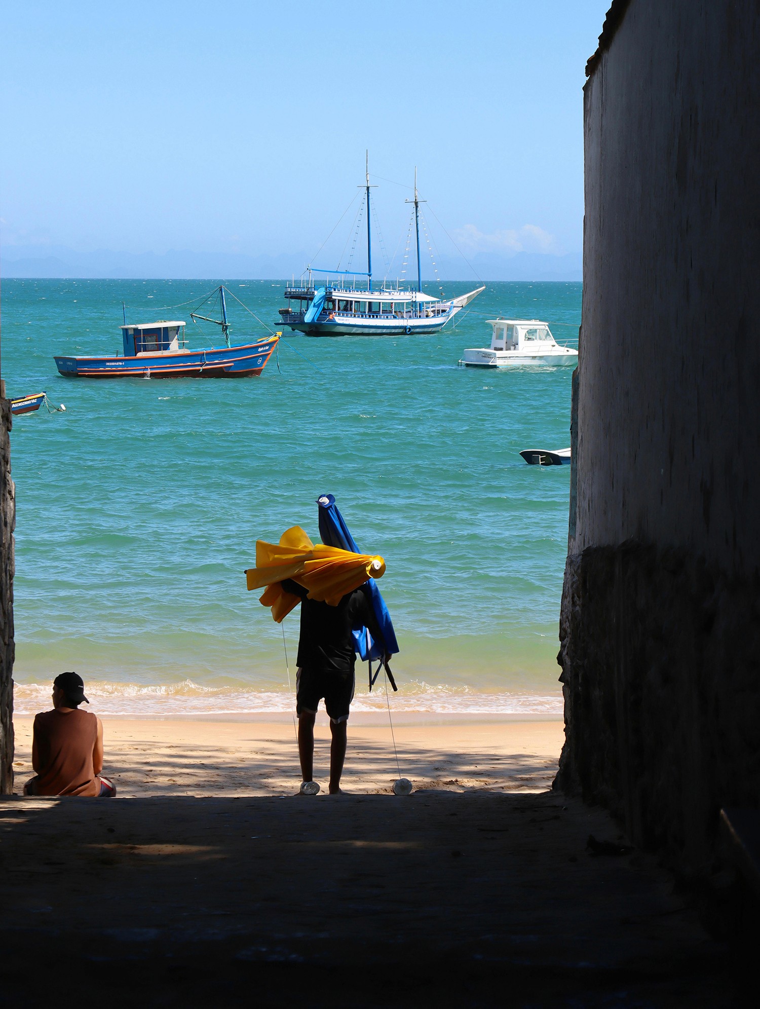 Man looking at the beach