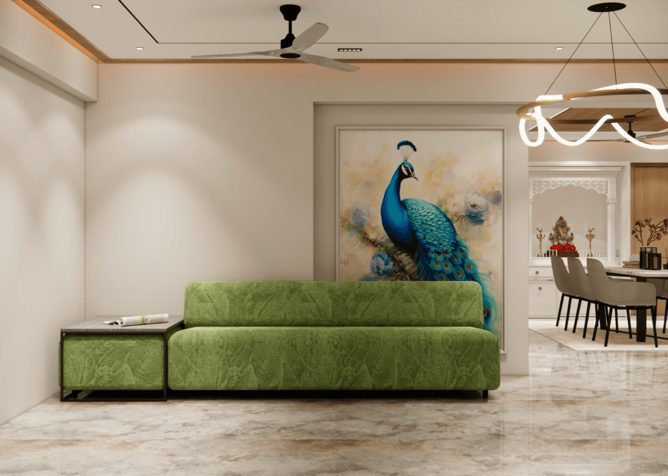 A thumbnail of Bloom-3BHK Apartment design project link to theCraftiqs website 