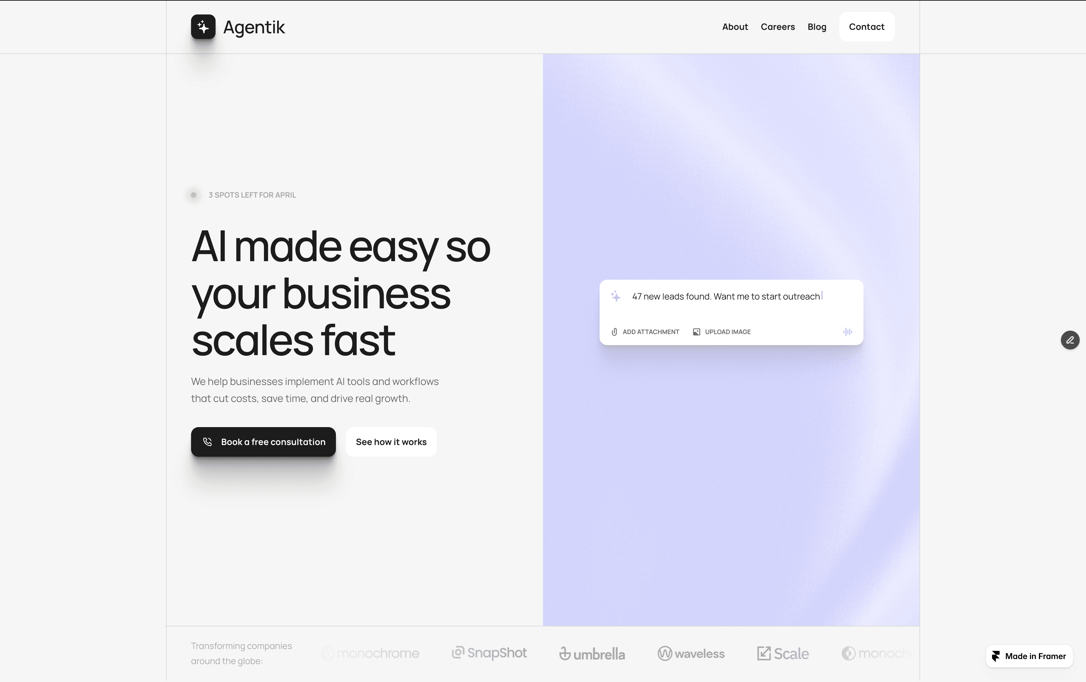 Agentik Framer Template