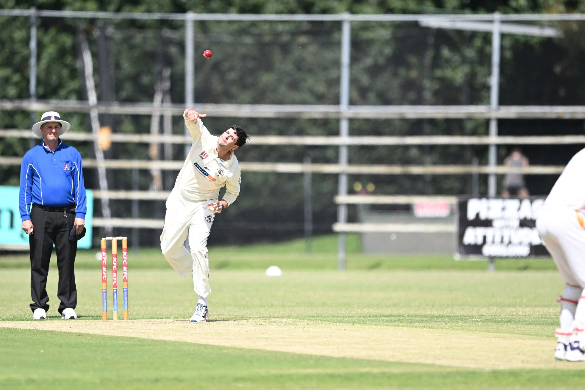 George Chisholm Bowling for Newtown & Chilwell Cricket Club