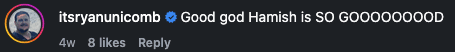 Audience comment screenshot