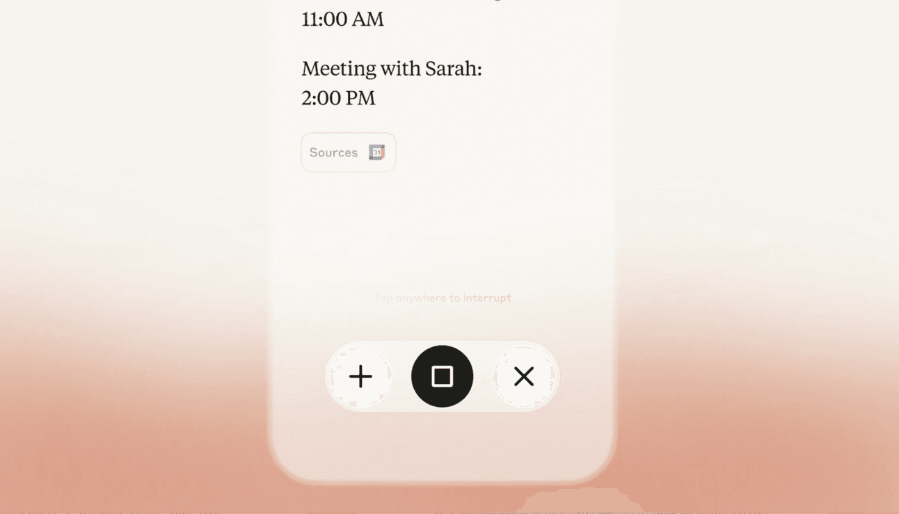 Image of the claude app showing the claude voice feature
