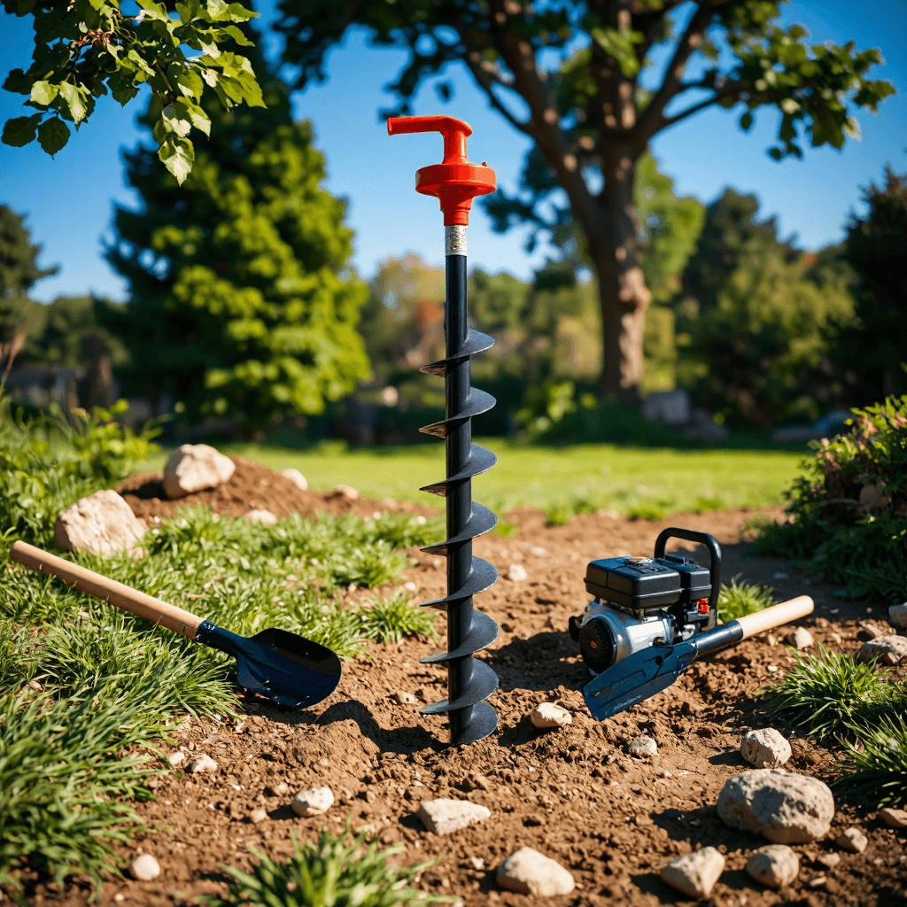 product photography of gas-powered auger