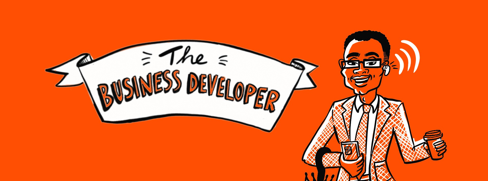 Bespoke hand-drawn digital image of a Business Developer. Created by Inky Thinking