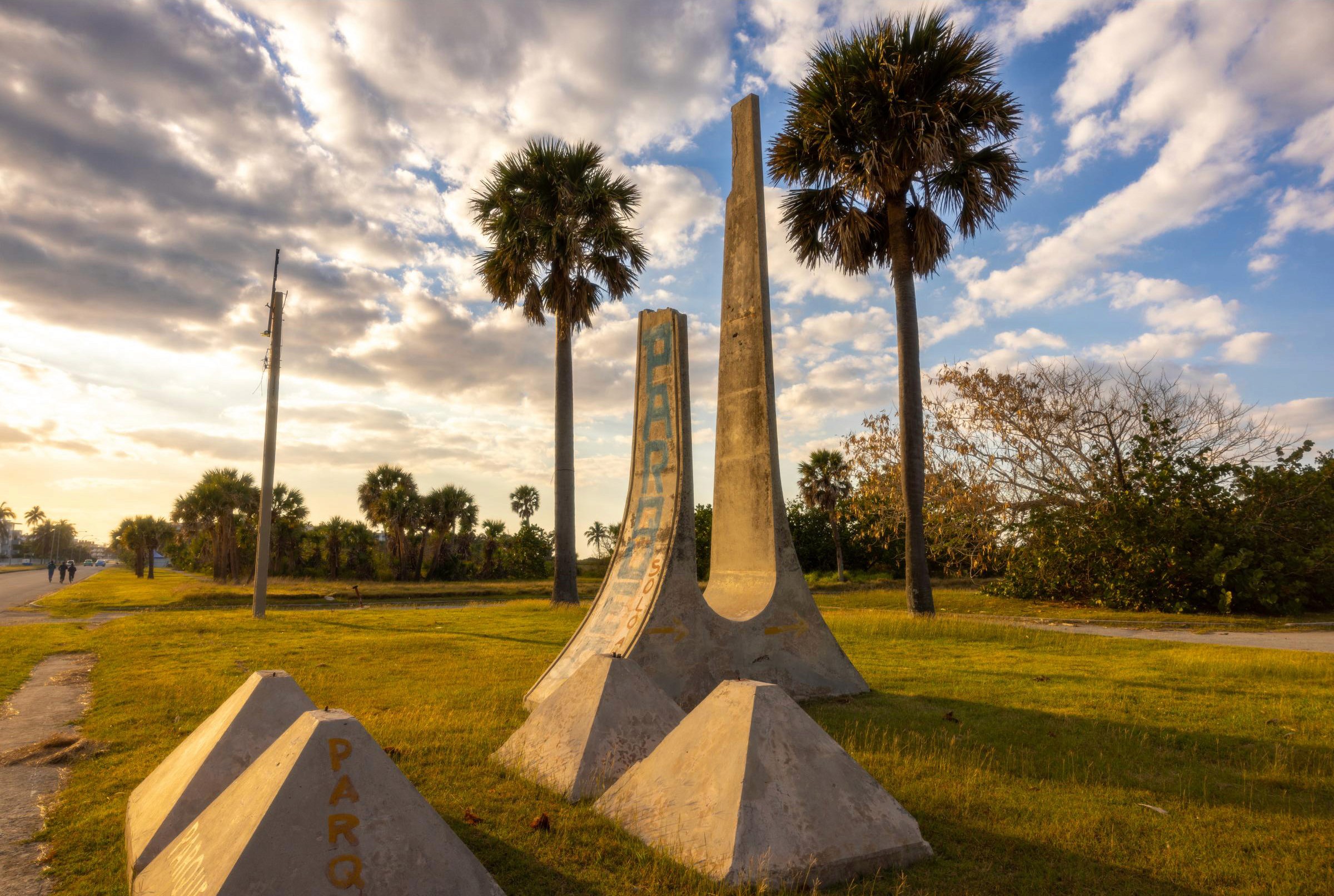 Concrete sculptures near Playa MarAzul