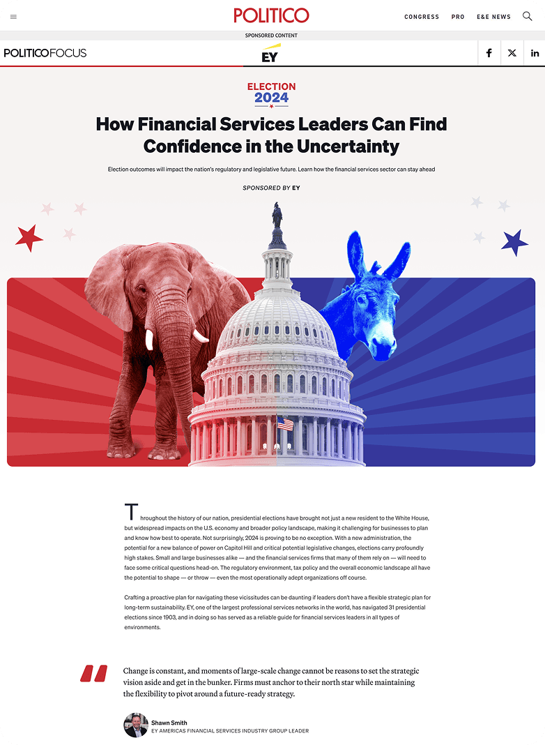 Screenshot of Politico article