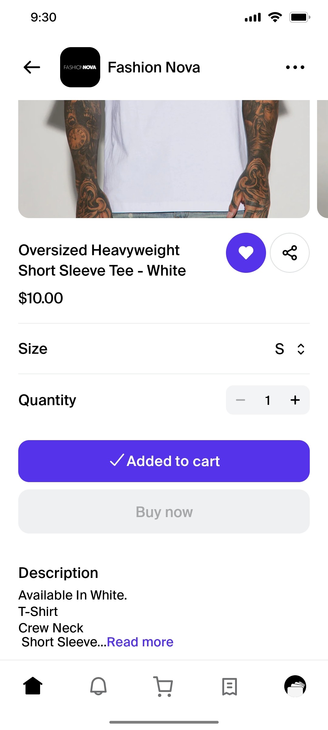 Shop App Added to cart Screen