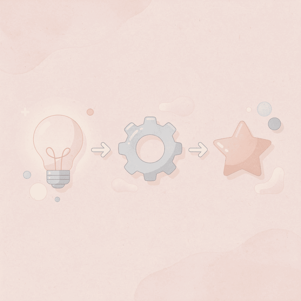 Three icons showing the test preparation process