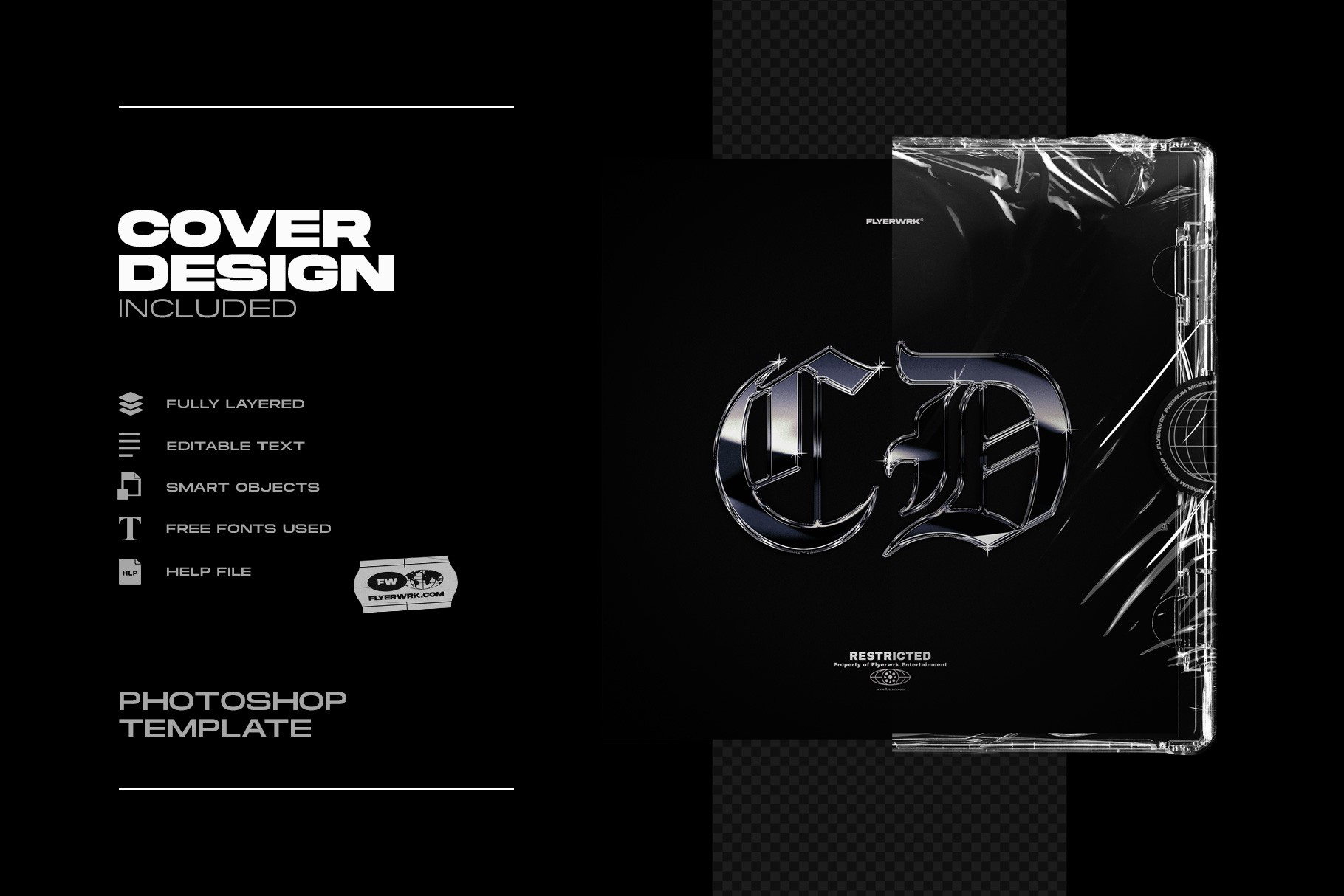 Modern CD jewel case mockup album cover design template with editable layered artwork
