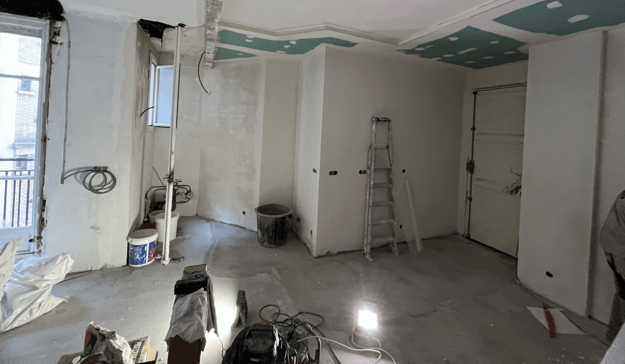 Dark theme house with plants outside