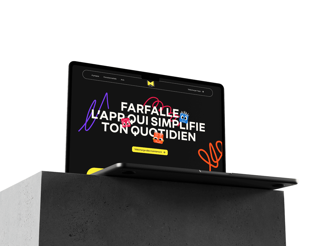 Mockup du site de Farfalle