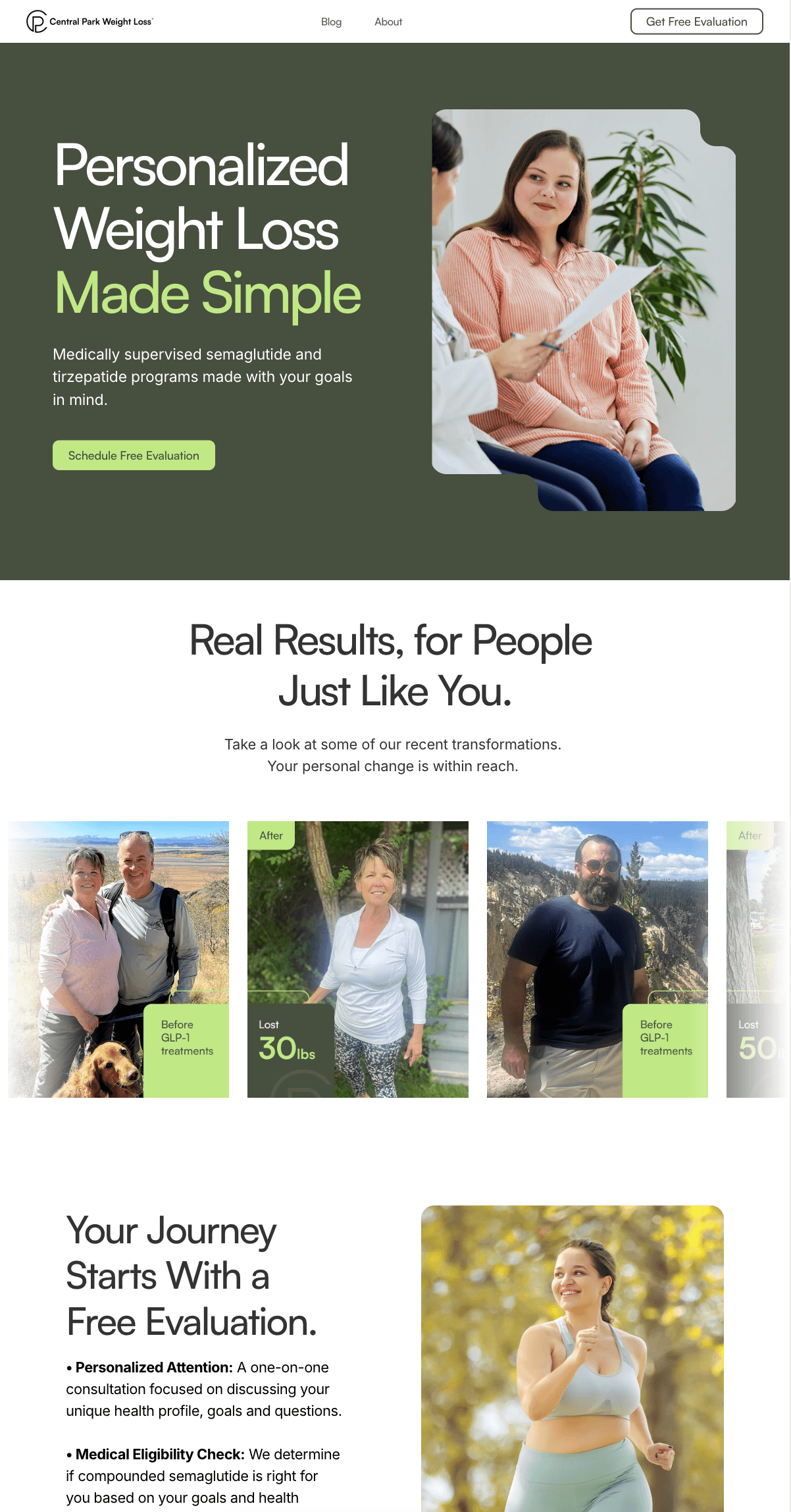 Image of Central Park Weight Loss home page
