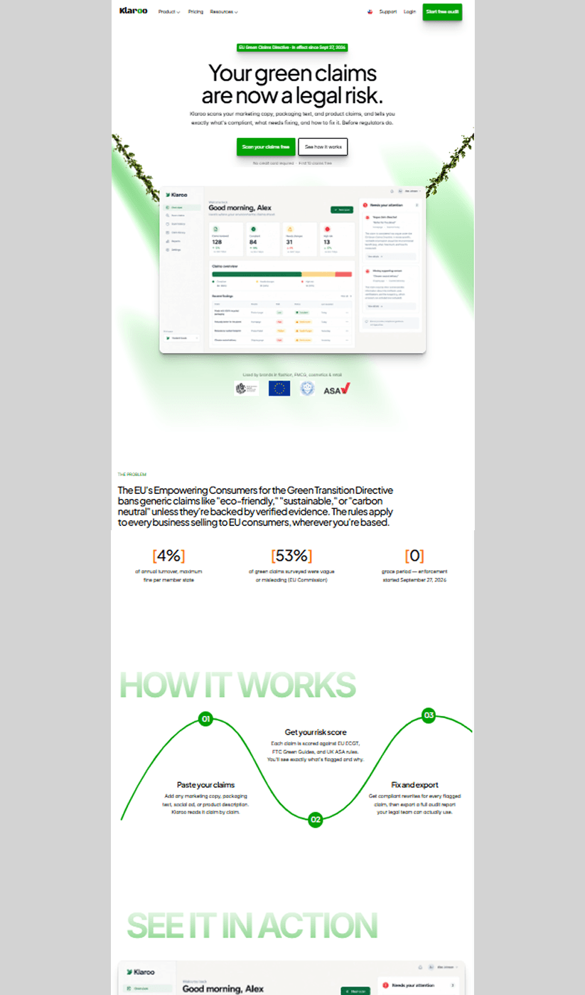Landing page for B2B SaaS