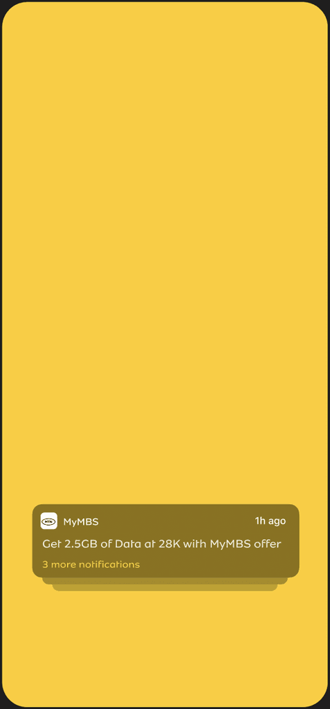 MyMTN app notifications  screen  interface 