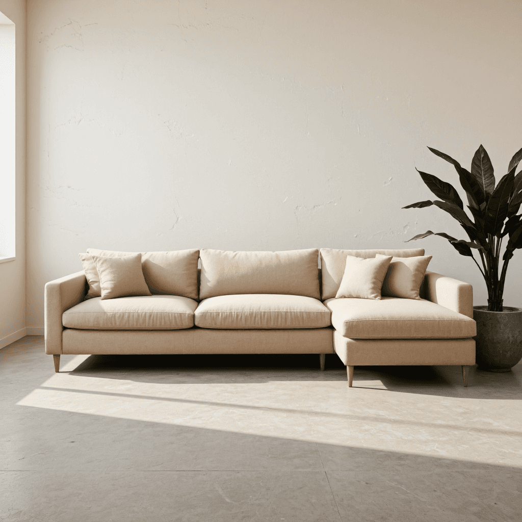 product photography of a sectional sofa designed for comfort and relaxation