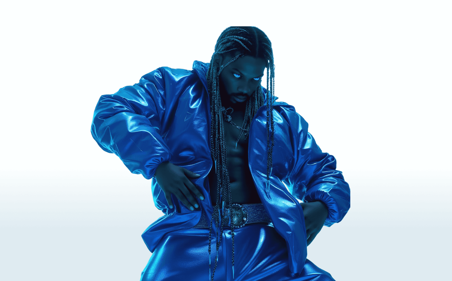 Portrait in metallic puffer, styled by BLCKBUTTERFLY