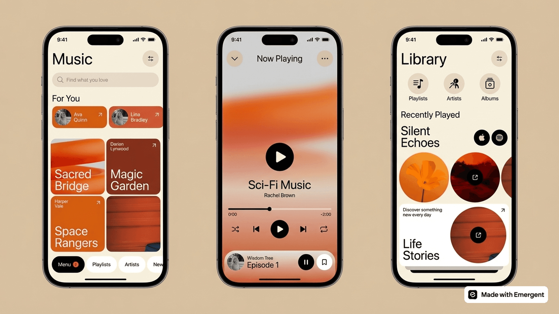 Music App Made with Emergent