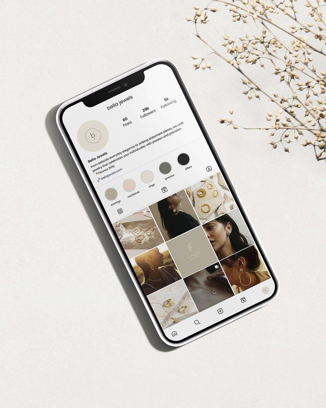 instagram page to represent social media design