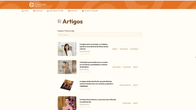 Lista de Artigos do Site Revista Conexão Buritis