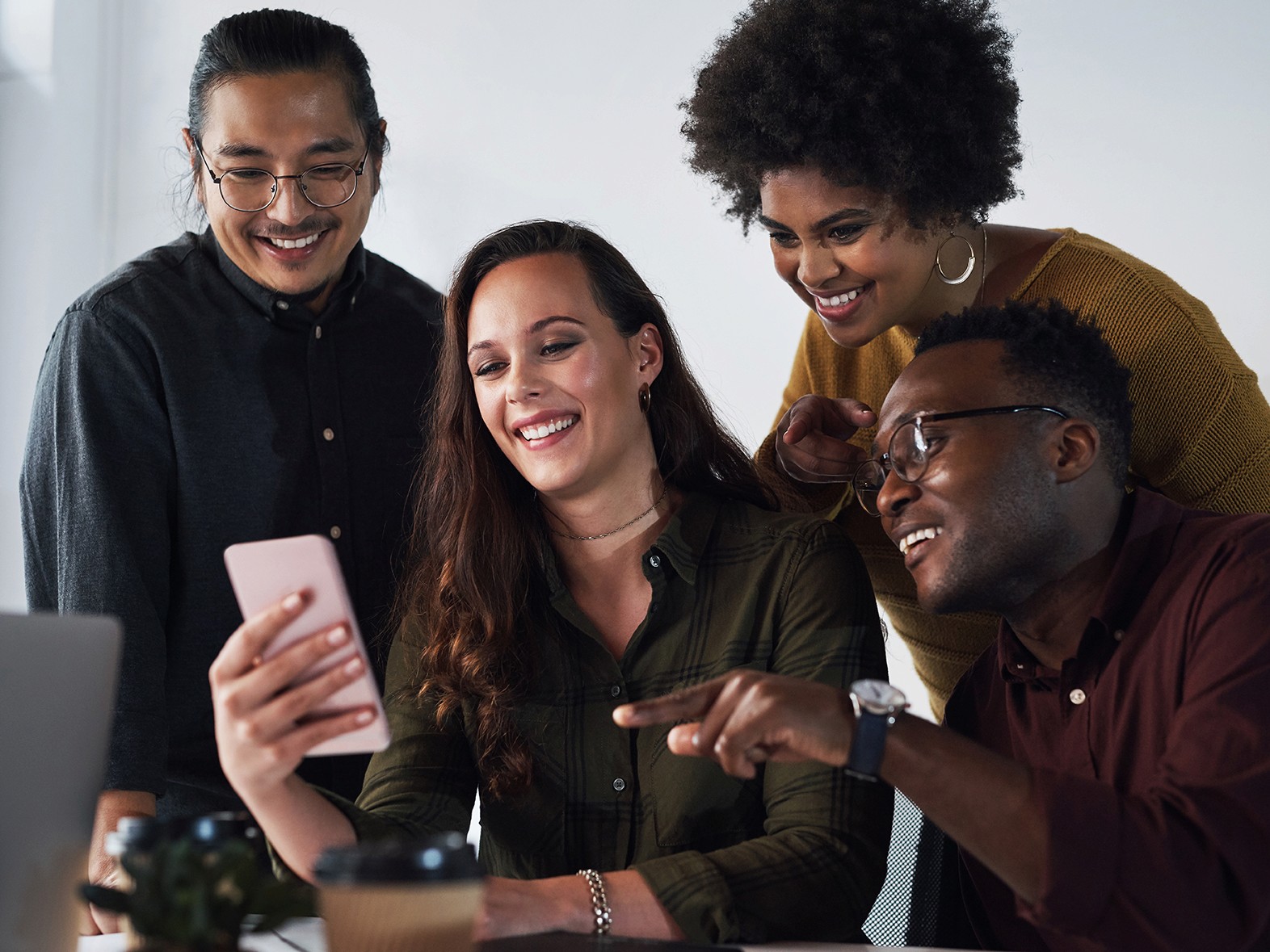 Co-worker working on a app