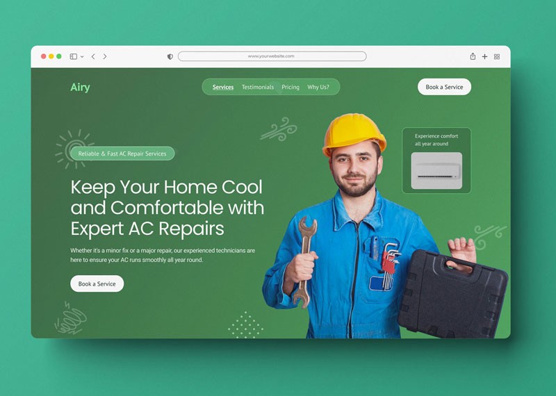 Airy ghl HAVC website template 