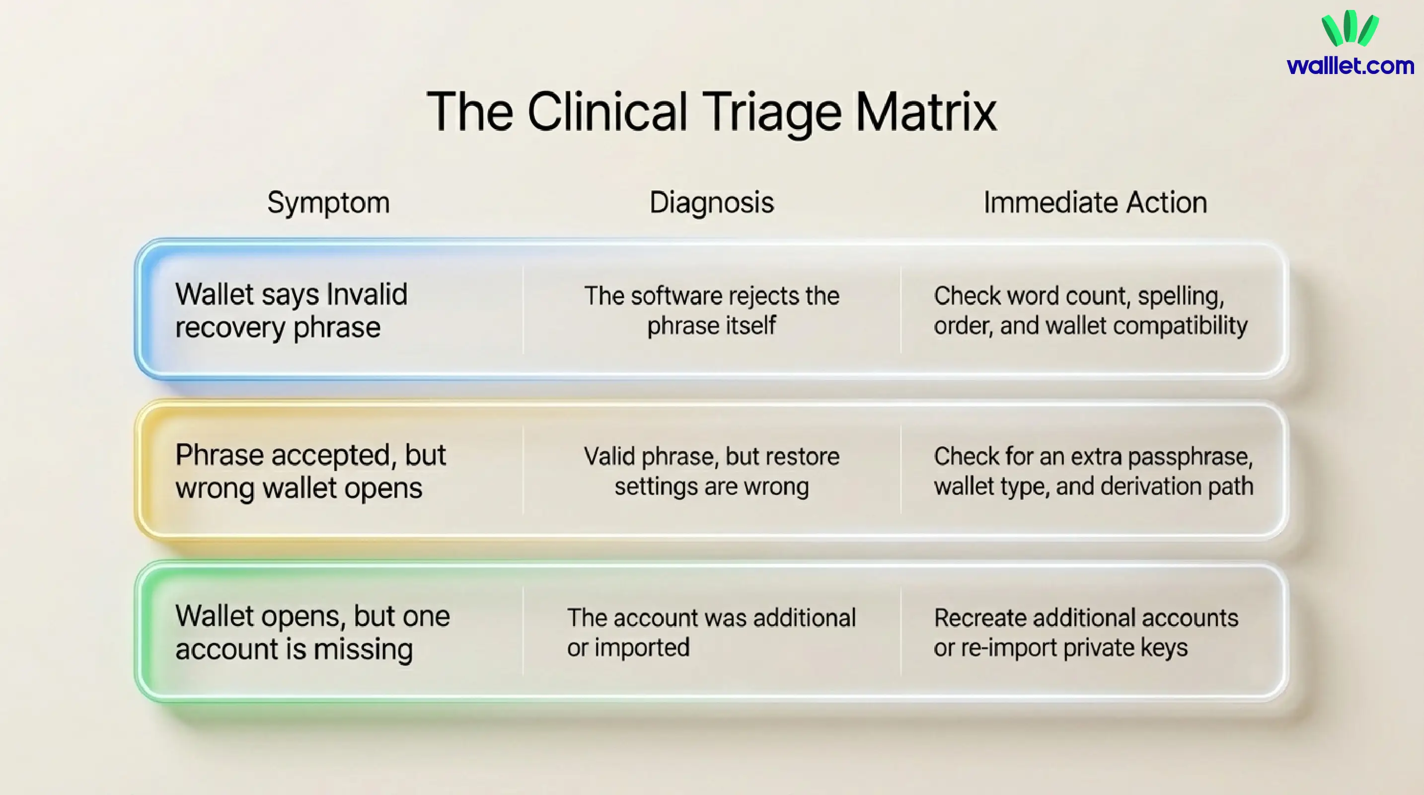 “Seed phrase not working” usually means either the wallet rejects the phrase, or it accepts it and shows the wrong wallet state. Those are different problems and they need different fixes.