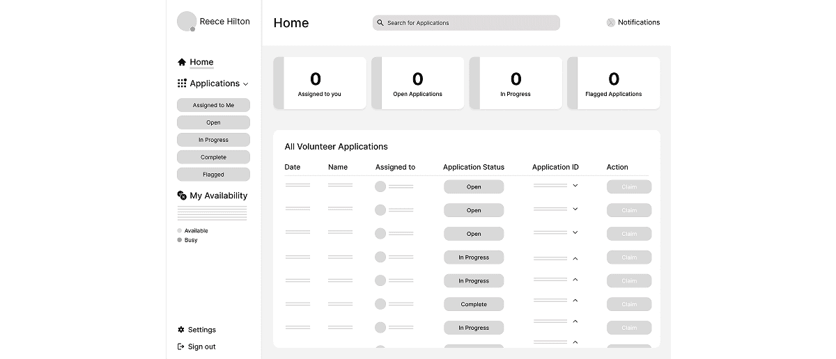 Low Fidelity Mock Up