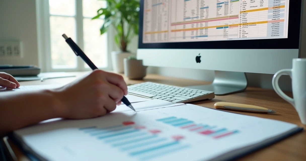 Planilha digital com gráficos de nutrição preenchidos 