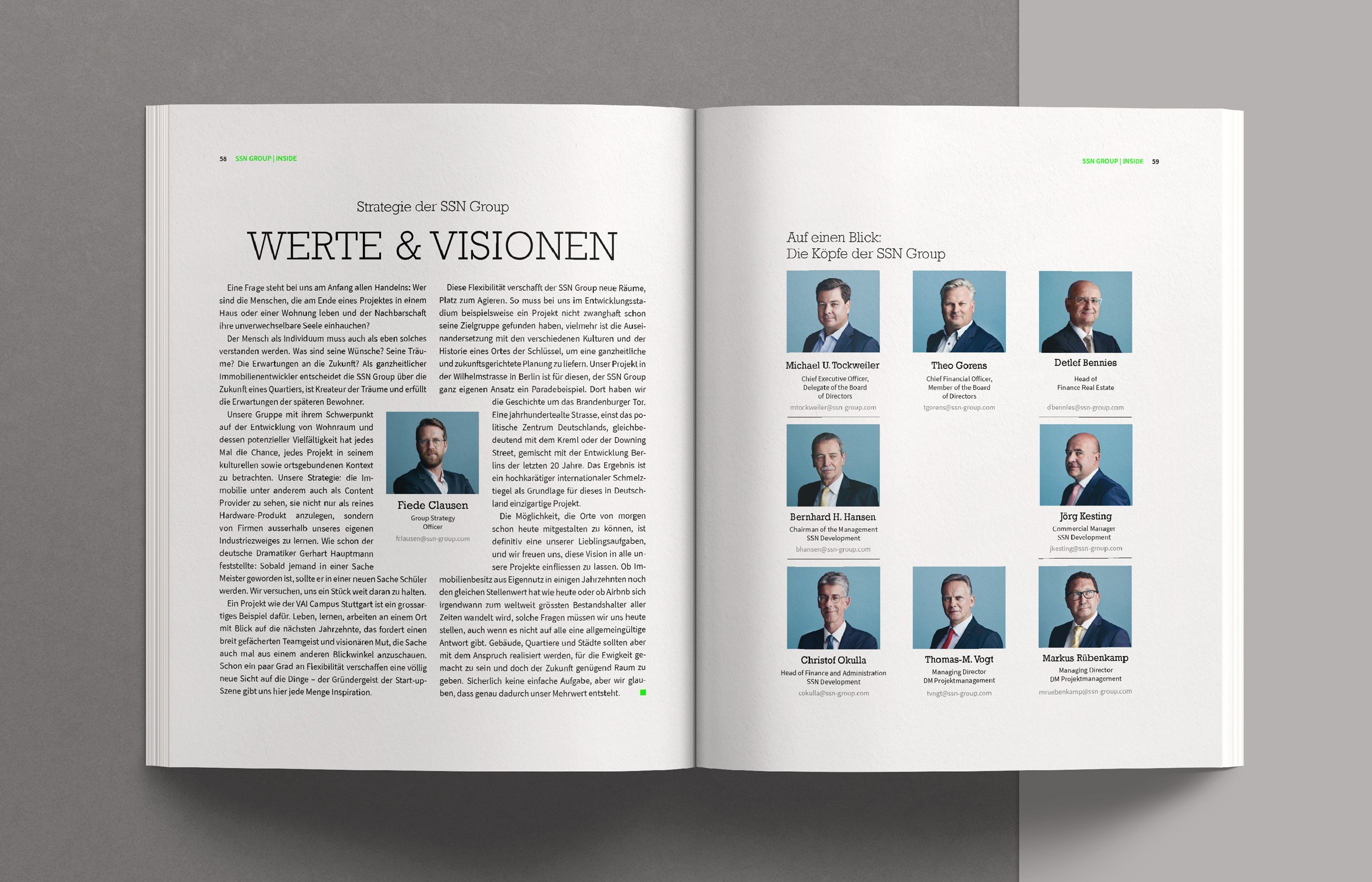 Editorial Design für das Magazin INSIDE – präzise Raster, klare Bildsprache und typografische Balance