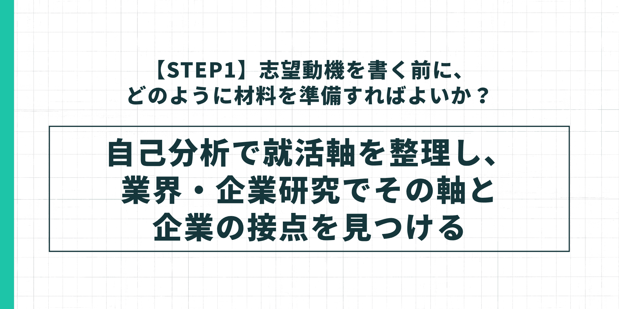 【STEP1】志望動機を書く前の準備｜自己分析で就活軸を整理し業界・企業研究でその軸と企業の接点を見つける