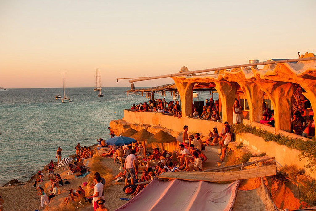 Beach club Sunset Ashram in Ibiza close to Luxury Villa Can Nemo