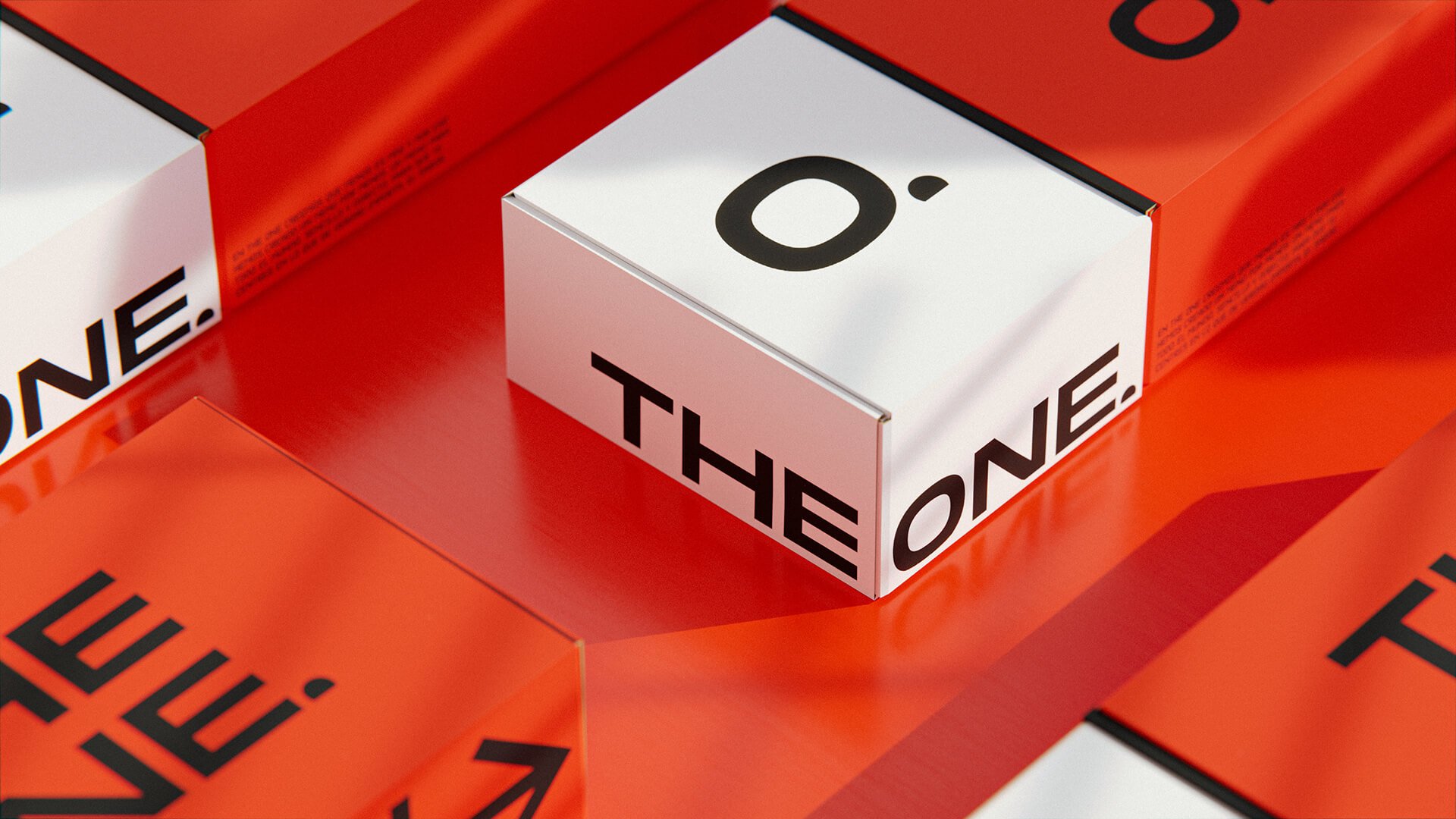 Close-up shot of TheOne packaging.