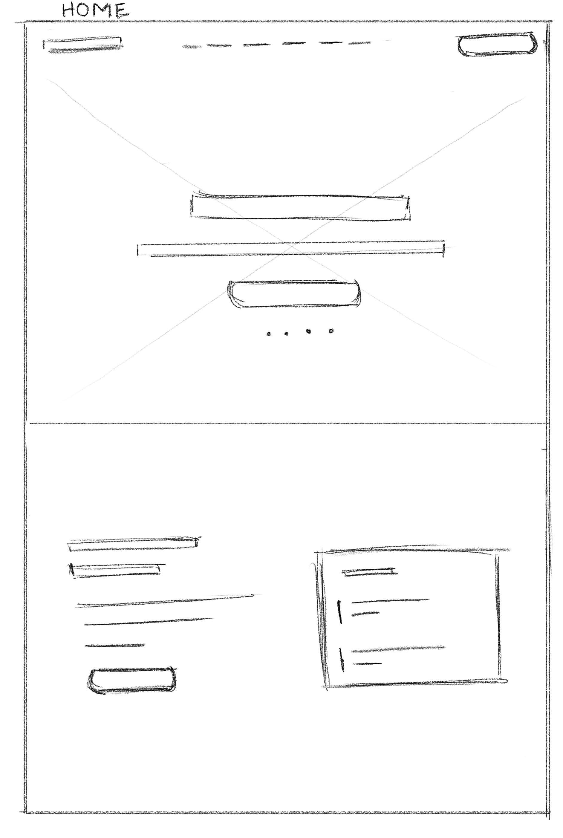 Low-fidelity wireframes for the Softop Solutions website (1 of 2)