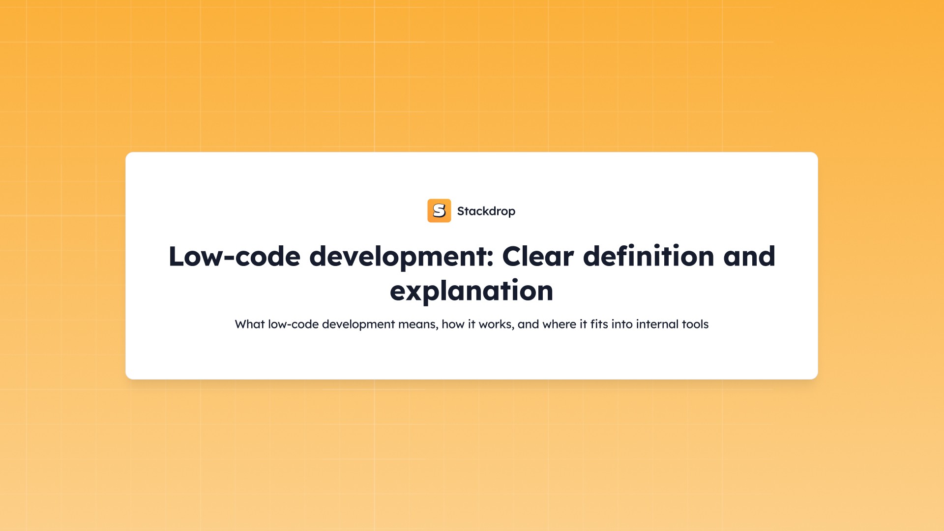low-code glossary