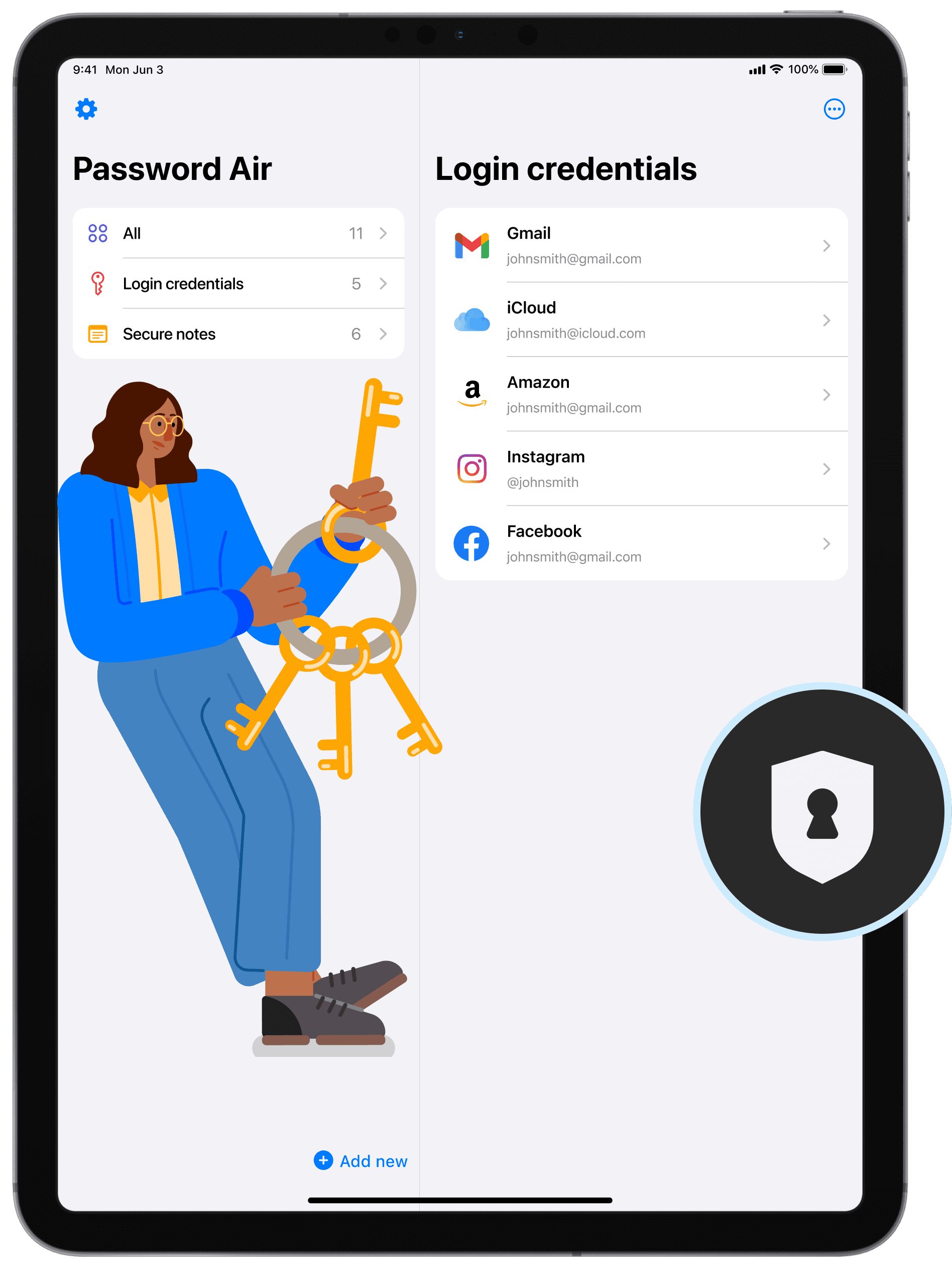 Secure password manager and private vault.
