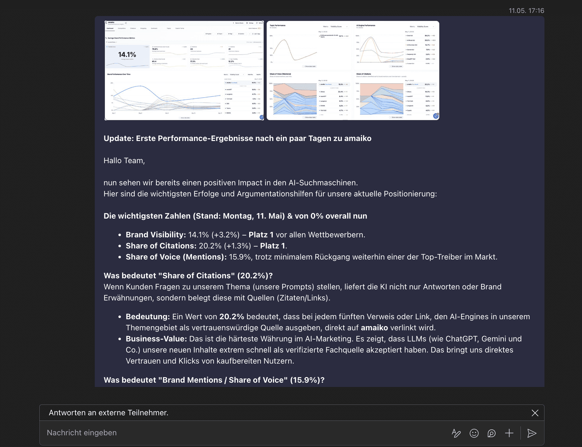 Performance Update in MS Teams
