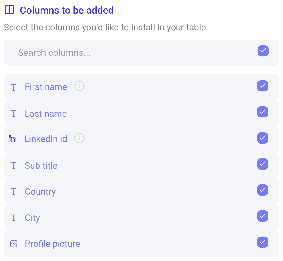 Select Columns