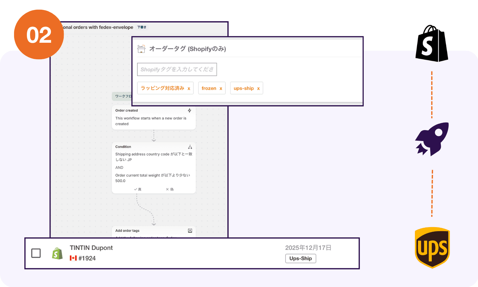 Order tag sync to Shipandco and UPS label creation