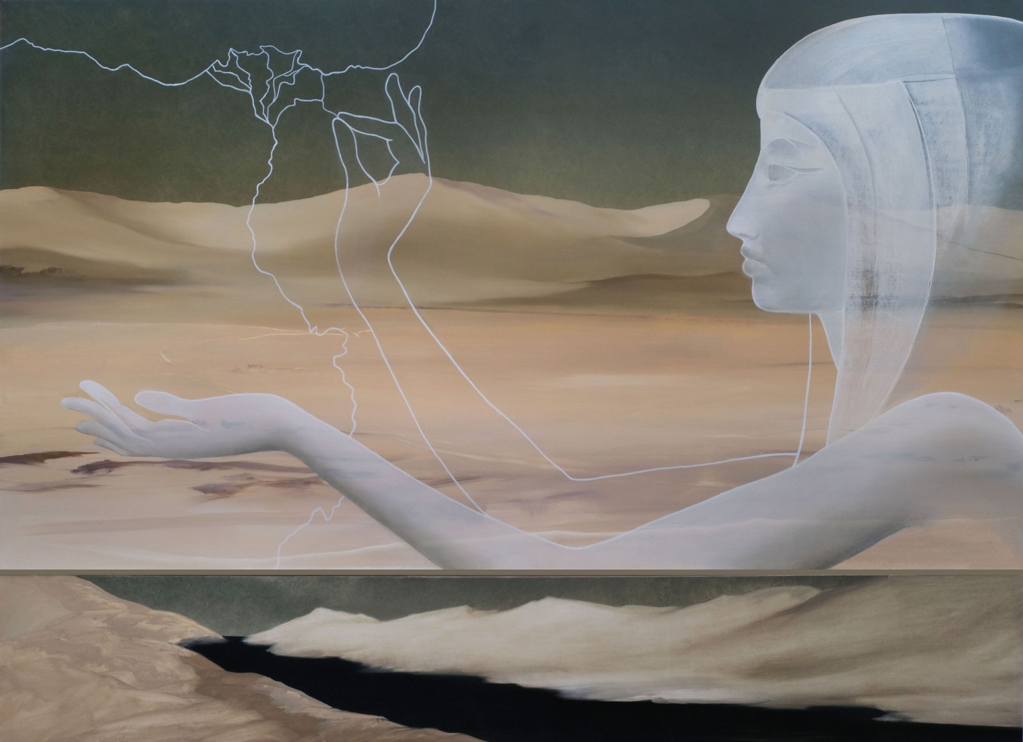 2025 paint  of godes on the right, with the clouds on the background