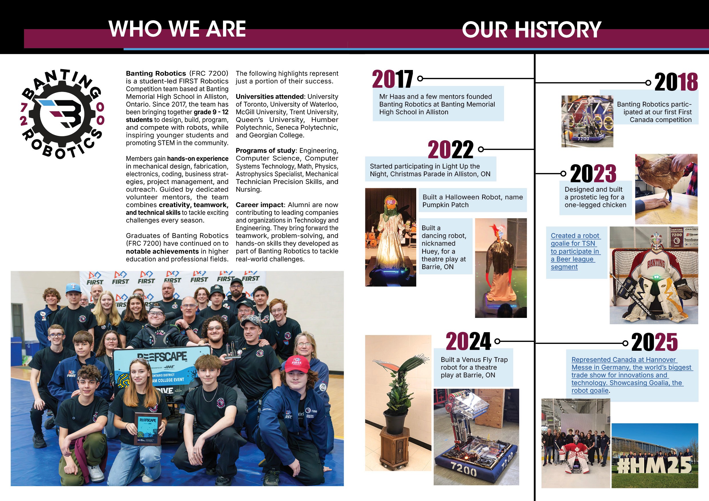 Banting Robotics Sponsorship Package  spread design