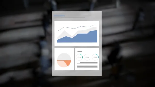 A report with charts, floating over a dark room