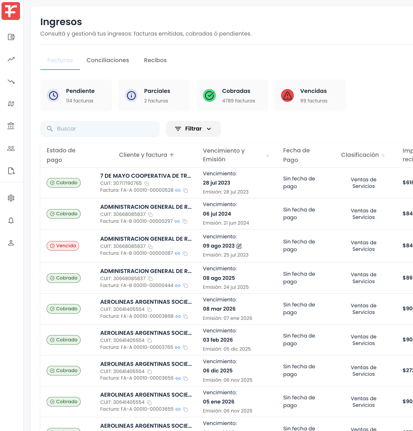 An image of Freelio's project ui