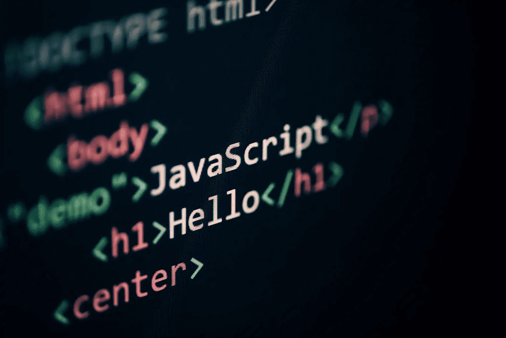 javascript code on a screen